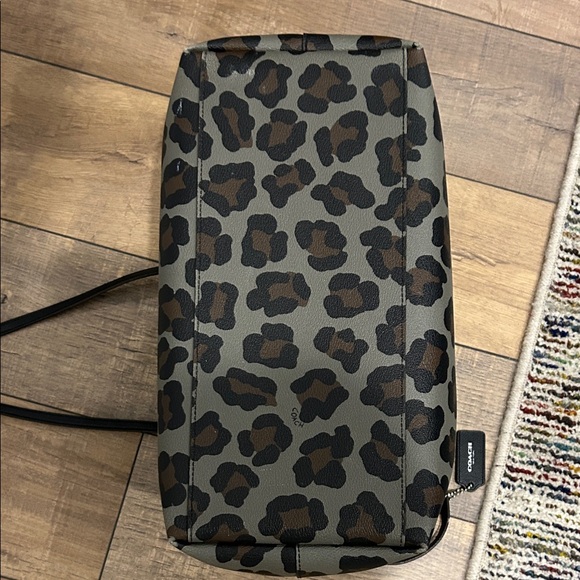 Coach Leopard Print Tote in Black and Brown - Picture 9 of 11